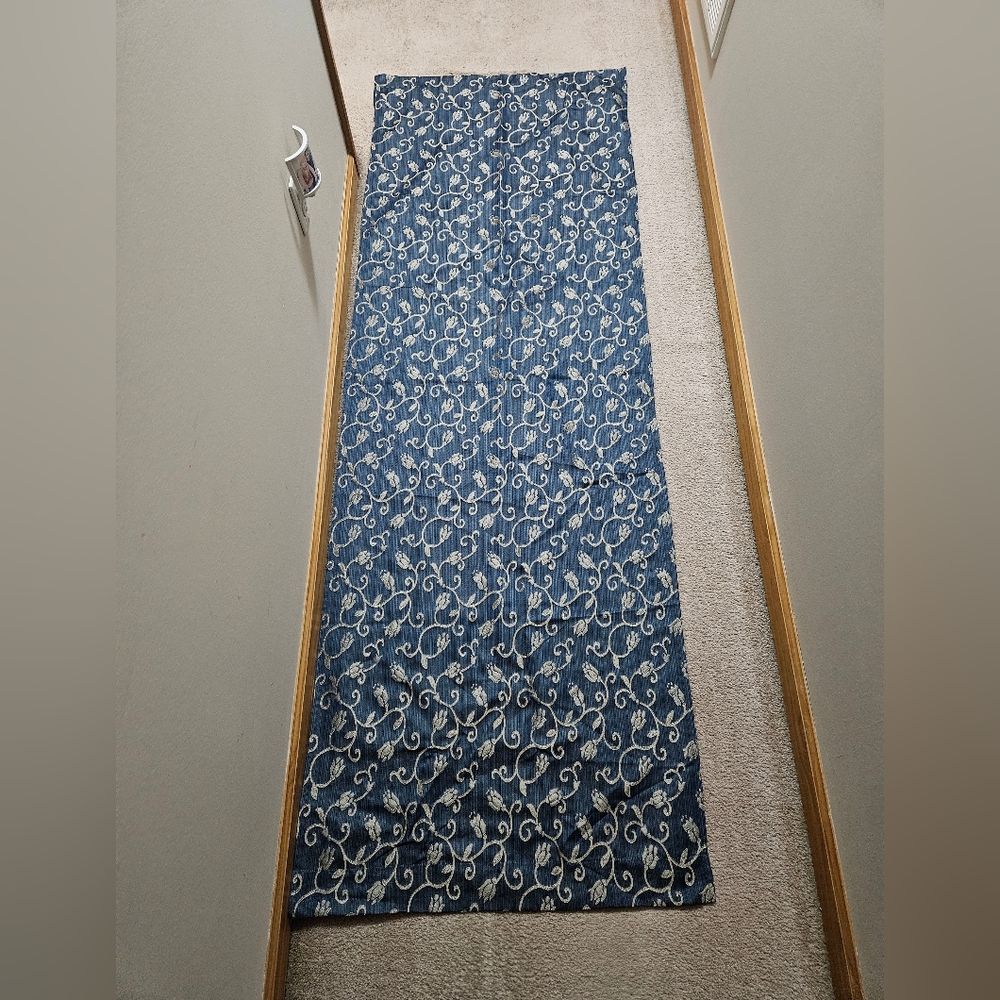 Blue and Taupe curtain panels